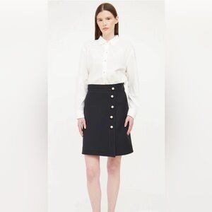 Gucci Black Pearl-Button Pencil Skirt